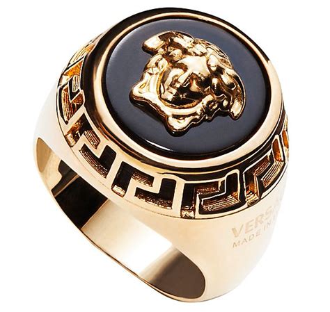 versace mens ring black